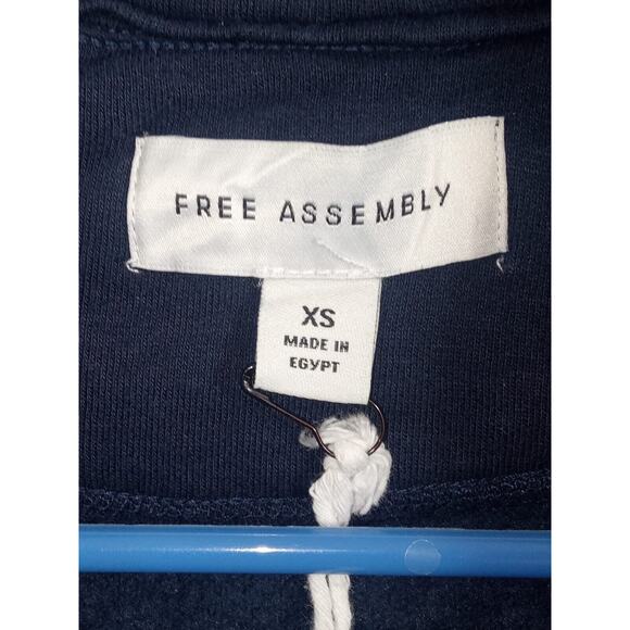 Free Assembly Women's Fleece Popover Sweatshirt with Raglan Sleeves Blue Size XS - Picture 7 of 8